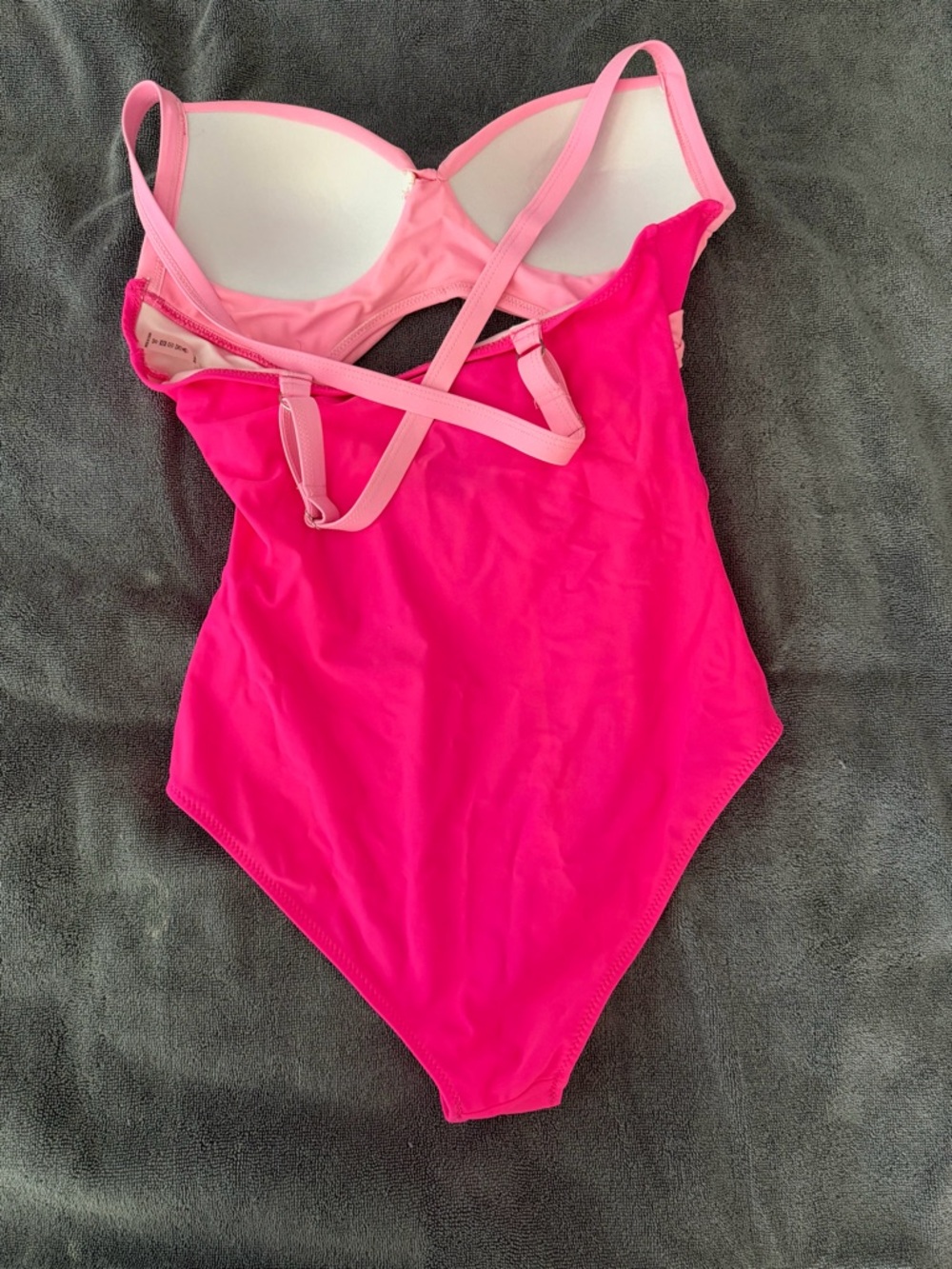 bond-eye Pink Two-Tone Twist Front Kids One-Piece - Picture 3 of 5